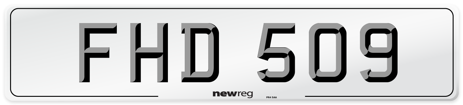 FHD 509 Number Plate from New Reg